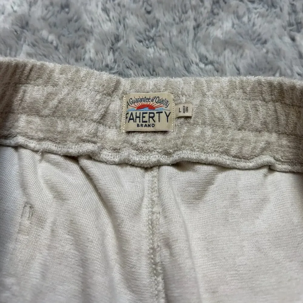Faherty Cabana Towel Terry Sweatshort Summer Waves Tile Geometric Shorts Size L
